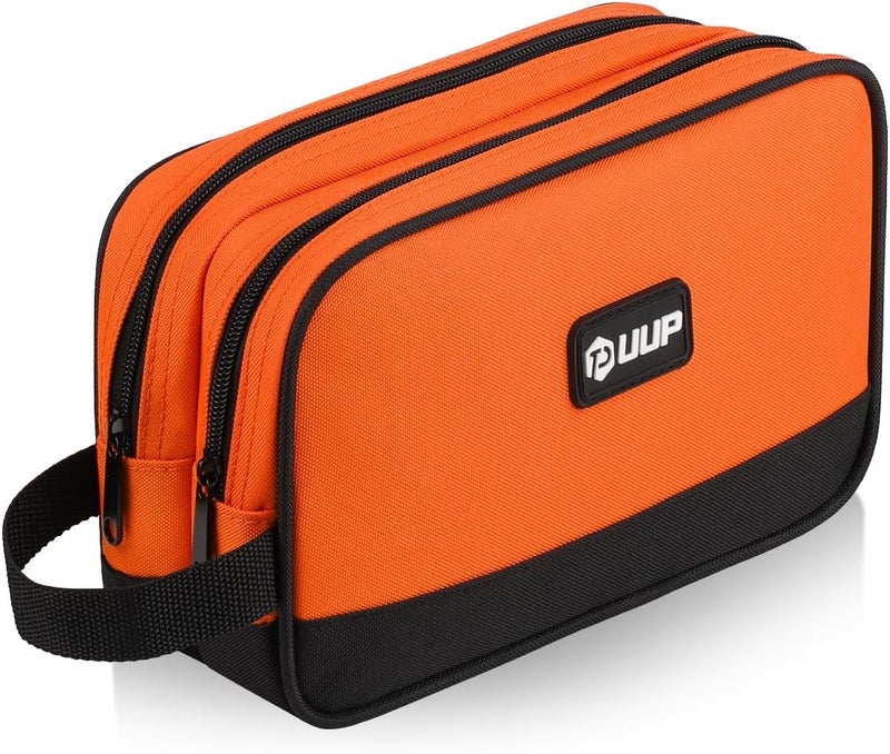 UUP 10 Inch Small Tool Bag, Zipper Tool Pouch Two Compartments Heavy Duty, Utility ToolBag with Carrying Handle, Tools Storage Organizer for Electrician Mechanic, Gift for Men Dad,Orange - Image 1